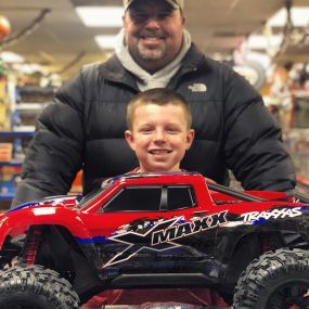 Our young car enthusiast friend knew exactly what he wanted - the Traxxas XMAXX!