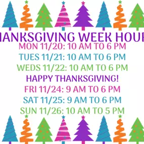 Thanksgiving week hours