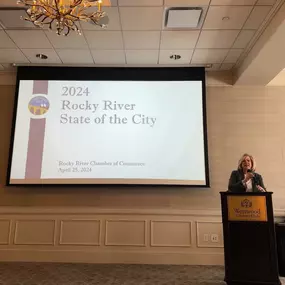 We had a great time sponsoring the April Rocky River Chamber of Commerce luncheon! Mayor Pam Bobst gave her annual State of the City Address. We are so proud to be a part of this city and excited for all of the things to come!!