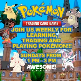 Awesome Toys & Gifts invites families to join our weekly Pokémon Sundays, fostering community connections and creating memorable experiences. Enjoy a free raffle with exciting prizes, no purchase necessary. #CommunityEngagement #FamilyFun #LocalEvents #Toys #Pokemon