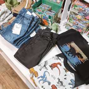 We are just a bunch of dinosaur lovers over here!

Do you have a Dino lover in your life!? We have an entire section of the store currently dedicated to all things Dinosaur ???? just for them! ????