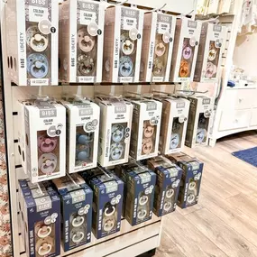 Is your little one as obsessed with these @bibs.usa pacifiers as much as ours is!? 
We have a full stock in the shop, stop by today to check them out, snag a few for your cutie, or buy some to gift at your next baby shower!