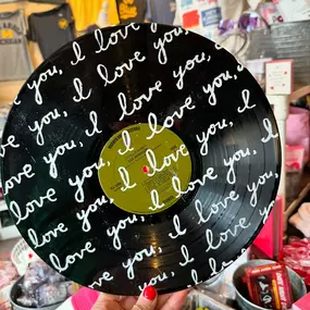 For the record, I love you. Cutest hand painted vinyl wall art now available in #annarbor. The *cutest* add to a gallery wall! #valentinesday #shoplocal #newarrivals