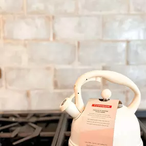 These cooler evenings and chilly mornings mean warm beverages!! We love using this kettle by @typhoonhousewares! It’s simple, beautiful, and looks beautiful on the stove when not in use!