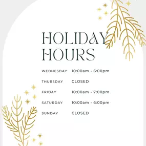 ????✨ Holiday Hours & Special Deals! ✨????
The holiday season is here, and we’re excited to celebrate with all of you! ???? Here’s what you need to know:
???? Black Friday Specials ????
Get ready for our biggest deals of the year! Shop Touché this Friday and save big!
20% off Hobo
20% off Joy Susan
30% off Uno De 50
BOGO 1/2 off Clothing & Shoes
???? Shop Small Saturday ????
Support small businesses and enjoy exclusive offers just for you! Come by this Saturday for a $20 Gift Card for every $100