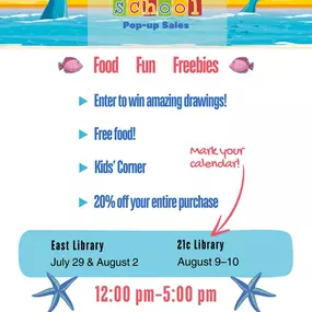 Giveaway Time!! 
Enter to win a $20 School Crossing & Toy Station gift card for our Back-to-School Sale at the East Library on July 29 and August 2! 
To enter:
1 - Like this post
2 - Leave a comment
3 - Tag a friend! 
Bonus entry - tag more friends
Bonus entry - publicly share this post! 
All entries must be received by Friday, July 26. 
The gift card will be available for pick up at our pop-up shop at the East Library on either July 29 or August 2. We will be open from 12:00–5:00pm both days.