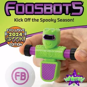 NEW ✨ From our friends at Fat Brain — a new Halloween Foosbot! AND ... he's in our favorite colors. Can you believe that? ???? Don't miss out on the chance to bring a little extra magic to your collection — head over to our store or visit our website to learn more and grab yours before it vanishes into the night! ????????