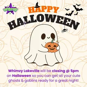 ???????? BOO! Just a little spooky reminder: we'll be closing our doors at 5pm on Halloween! ????✨ So, grab your tricks, treats, and adorable little monsters and goblins early! Let's get you ready for a night of magical mischief and sugar overload! ????????‍♂️ See you soon, and have a fang-tastic Halloween! ????‍♀️????️