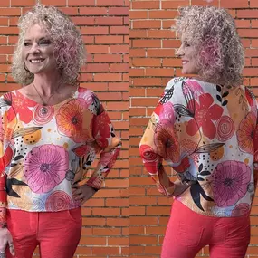 Flower power in full swing???????? From the bright colors to the psychedelic print, we love everything about our Dizzy Flowers Batwing Sweater!