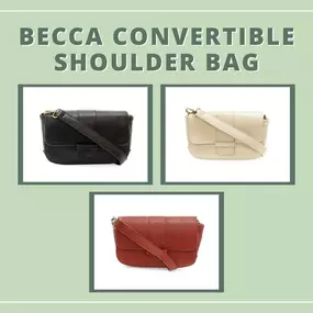 Your bag, your rules????✨ Having both a shorter and longer strap, you can choose to wear our Becca Convertible Shoulder Bag as a shoulder bag or crossbody! Pick from several available colors and get a bag perfect for you!