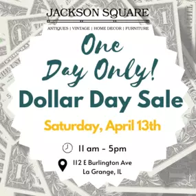 Get ready for unbeatable deals and steals at our highly anticipated Dollar Day Sale! ????
It's our biggest event of the year with hundreds of items regularly priced $20 or more on sale for just $1! Every vendor will have at least two Dollar Day items, but most will have many more!
We usually have more than 400 Dollar Day items to choose from.
So that everyone has a chance to score a great deal, there’s a limit of 5 DD items per shopper aged 12+.