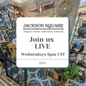 ???? LIVE SALE ALERT ????
We’re going live from Jackson Square this Wednesday at 6 PM CST — and trust us, this one’s packed with vintage finds, statement pieces, and the kind of treasures you didn’t know you needed (but absolutely do).