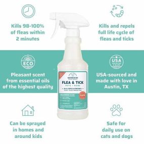 we LOVE this stuff! use these great smelling sprays to fend off ticks in conjunction with your current treatment - simply spray on your dog (and yourself!) before any outings.