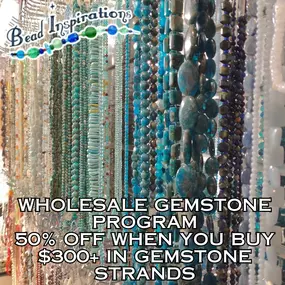 Looking to stock up on stunning gemstone strands? Now's your chance with our 50% OFF Gemstone Strands when you buy $300+!

How it works:
- Purchase a minimum of $150 in gemstone strands.
- Then, the next $150 of gemstone strands is FREE! ????
- In other words, select $300 worth of gemstone strands, and get them for half the price!