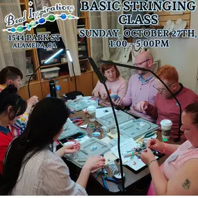 Looking to create your own jewelry? We still have 3 spots left in our Basic Stringing Class on Sunday, October 27th, 2024, from 1:00 - 5:00pm at Bead Inspirations!
In this 4-hour introductory workshop, you’ll learn techniques to make professional-quality necklaces, bracelets, and earrings.  After practicing, you'll design your own project using beads and materials you select—and walk out with a finished necklace and/or bracelet that you made yourself! 
We provide all the tools, guidance, and enc