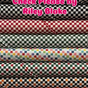 New fabric arrival! Check Please by Riley Blake. Shop in store or online. Link in bio. #fabric #rileyblake #fabricinsanantonio