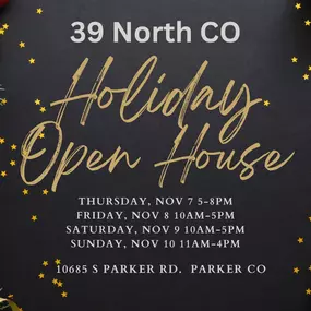 Kick off the holiday season with us at 39 North Home & Gift’s Holiday Open House**! ????✨
Join us for a festive evening filled with:
❄️ Exclusive holiday decor and gift collections
???? Special discounts and giveaways
???? Complimentary refreshments and treats
Bring your friends, family, and holiday shopping lists—we’ll help you find the perfect gifts for everyone!
Click **Going** or **Interested** to stay updated on event details and promotions leading up to the big day.
???? All purchases made