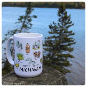 Summer sipping on the lake with my Michigan Things Mug!