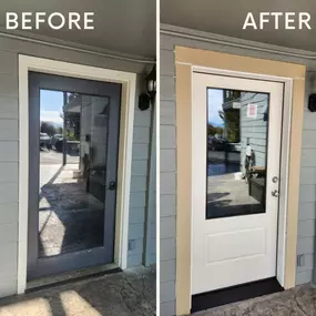 Sometimes less is more.  This customer wanted a 3/4 lite smooth fiberglass door instead of a full lite door.