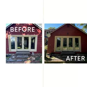 This 4 panel doo unit needed a little help so we installed a new pre-finished smooth fiberglass door unit.