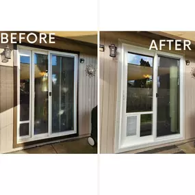 Your furry family members will love the pet door panel inside of the patio door.  Just ask them!