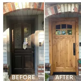 Look at how bright this entry way is with a knotty alder exterior door from Rogue Valley Door.