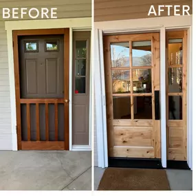 Well hello beautiful!  This knotty alder Rogue Valley Door adds so much charm to this house.