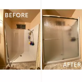 Rain glass shower door installation