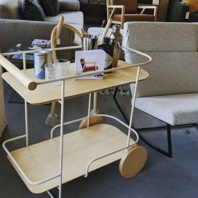 Its happy hour on Friday and @gusmodern is invited.  Stop by Santa Cruz to check out the new Acrade bar cart.