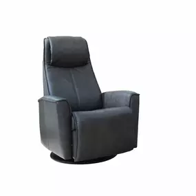 Scandinavian comfort with all of the features you could ask for. The Fjords Urban Swing Relaxer provides exceptional comfort through an adjustable neck cushion, high resiliency molded foam, luxurious leather and an easy-to-operate power reclining system. This chair swivels, glides and reclines with the touch of a button. Simply press the “open” button to extend the footrest and recline the back.* The hidden adjustable neck cushion can be easily adjusted (up or down) to find the perfect support a