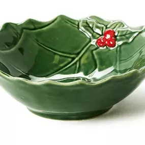 This Holiday Holly Tidbit Bowl with Berries adds a festive touch to any kitchen. It's food safe & dishwasher safe but because it's stoneware it is not microwave-safe. Great for snacks, candies, and even jam.???????? Grab a pair (or 4! ????) of these bowls for that festive touch.