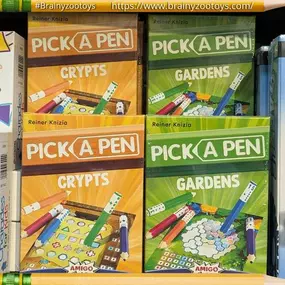 Need a pick me up? Play Pick A Pen!
This pick up and go game is as simple as rolling the pencils, and filling in the shapes! Easy to pick up, hard to set down.