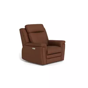 Asher Triple Power Recliner – Asher is a recliner built for the modern family: sturdy, endlessly comfortable, and full of convenient function. Plush cushions and pillow-top arms invite you to sink into your seat. Relaxation is enhanced by a power-adjustable headrest, lumbar and recline – all activated by a discrete sleek switch, while wall-hugger technology ensures a full recline with as little as 4″ of wall clearance.