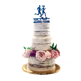 The House of Marissa's Cake - 3 tier wedding cake with natural flowers and light frosting