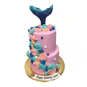 The House of Marissa's Cake - 2 tier 3D cake sea theme