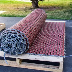 Red fence privacy slats