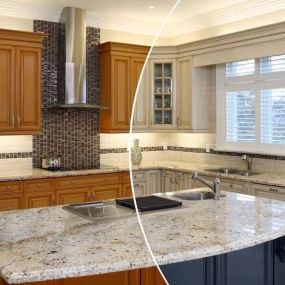 Before and after cabinet refacing in Hinsdale, IL