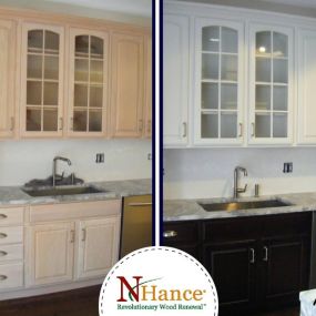 Before and after cabinet painting in Evanston, IL