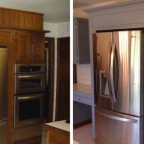 Before and after cabinet refacing in Arlington Heights, IL