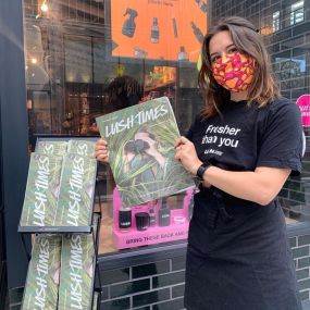 A staff member with our LUSH Times Newspaper