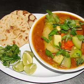 Sopa with Pupusas