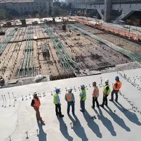 Civil engineers on platform