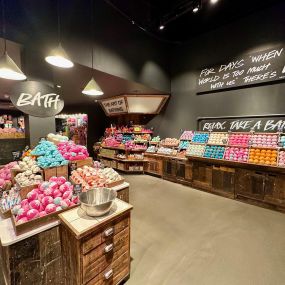Back of shop with bath bombs