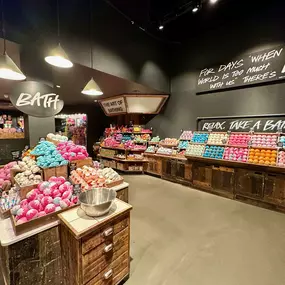 Back of shop with bath bombs