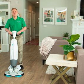 Chem-Dry technician performing wood floor cleaning