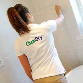 Chem-Dry technician performing tile and stone cleaning