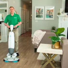 Chem-Dry technician performing wood floor cleaning