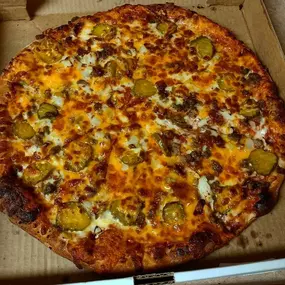 PBC Pizza (Pickles, Bacon, Cheeseburger)