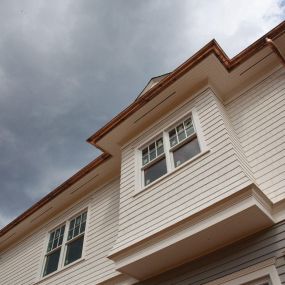 Copper gutters add a stunning accent to your home. In addition to their aesthetic appeal, copper is a durable gutter material that will extend the life of your gutters ensuring your home is protected for years to come.