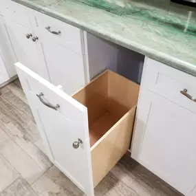 kitchen cabinet modification pull out garbage drawer nhance of charleston